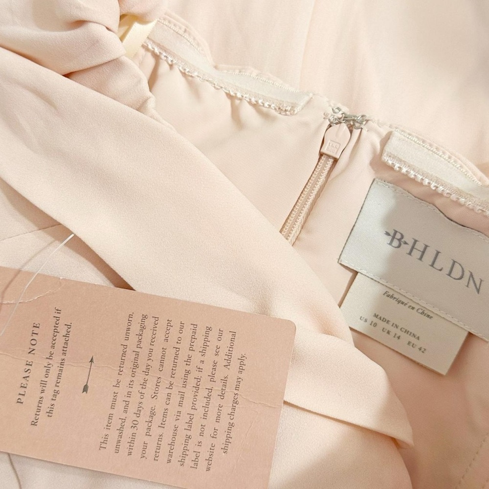 BHLDN Munroe Off-Shoulder Georgette Dress, Blush, 10 (US) - Picture 9 of 10